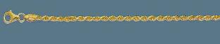 14K yellow gold 10-in classic rope chain anklet