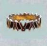 Sterling silver sized ring with enamel and pink ribbon of breast cancer