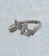 sterling silver sized ring with an embossed butterfly