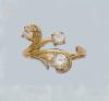 14K yellow gold top-adjustable toering with three large set CZs