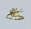 14K yellow gold top adjustable with CZs set in butterfly