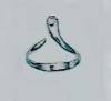 14k white gold top-adjustable toe ring with CZ