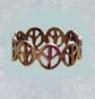 Sized toering in sterling silver with peace sign design