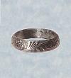 hawaiian flowered design on fitted sterling silver toe ring