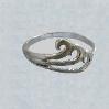 fitted sterling silver toe rings with three waves