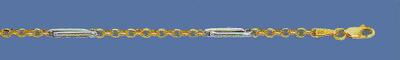 14K yellow gold fortantina anklet with white gold bars
